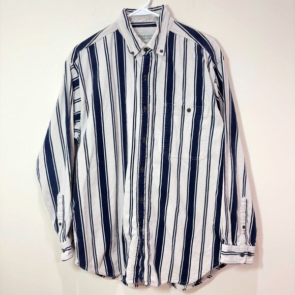 Northwest Territory Other - VTG 90s Northwest Territory Mens M Striped Navy Corduroy Button Up Shirt Dad Y2K